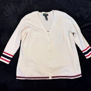 Lauren Ralph Lauren White Cardigan and Camisole Sweater Set